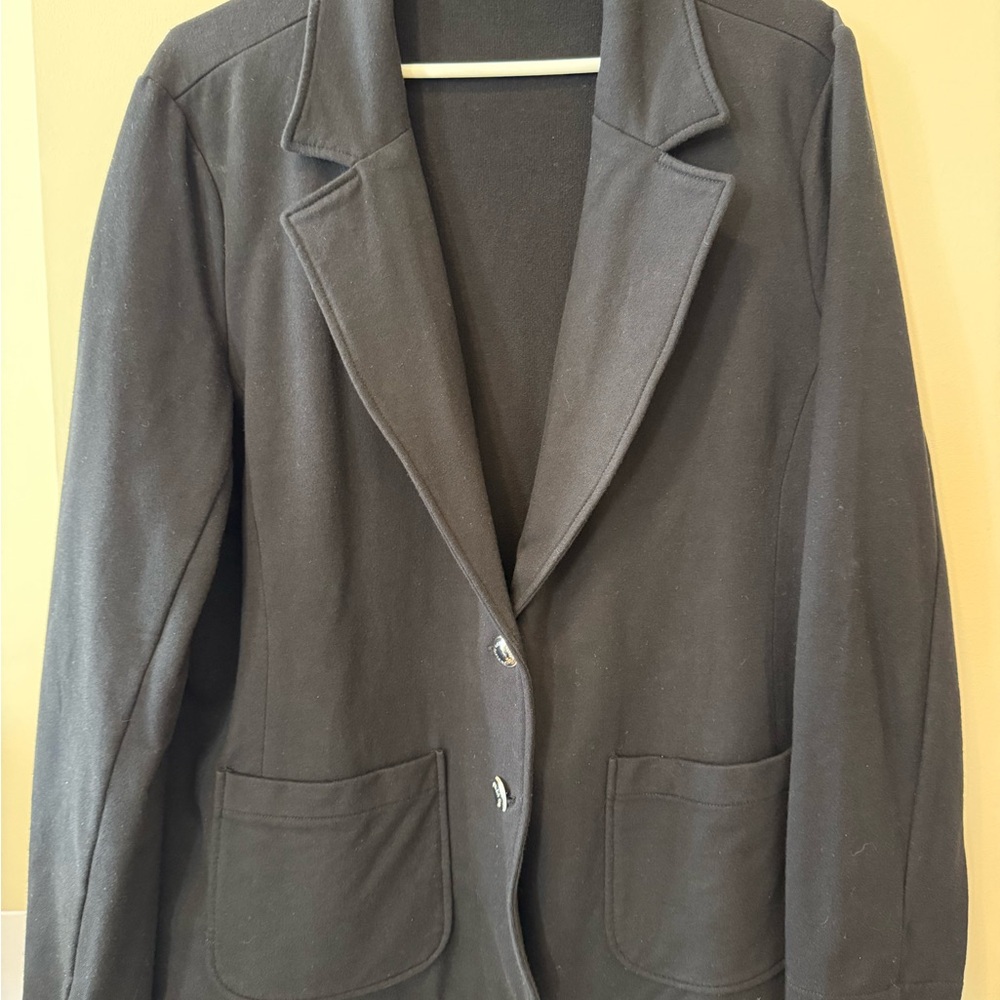 Calvin Klein Black Women's Two-Button Blazer Jacket